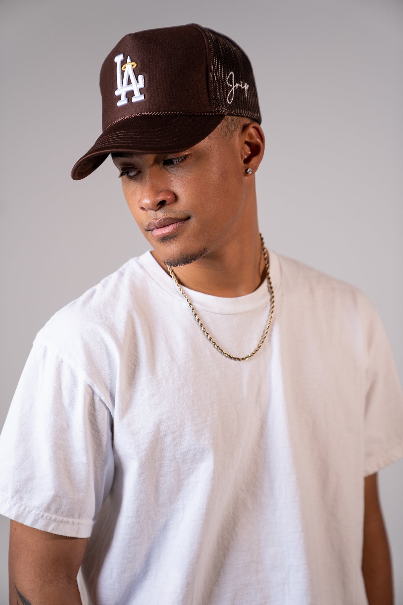 LA Halo Trucker Hat (BROWN)