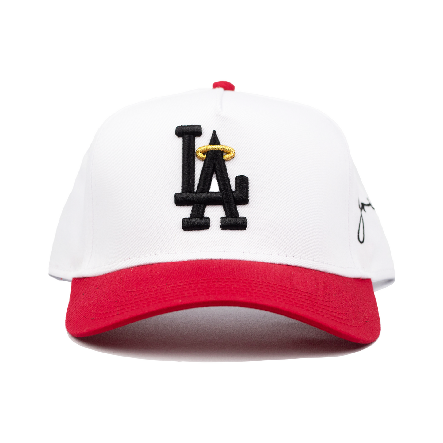 LA Halo Two-Tone Snapback Hat (WHITE/RED)
