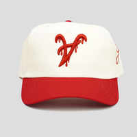 ATL Dripping Snapback Hat (CREAM/RED)