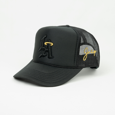 LA Halo Trucker Hat (BLACK/BLACK)