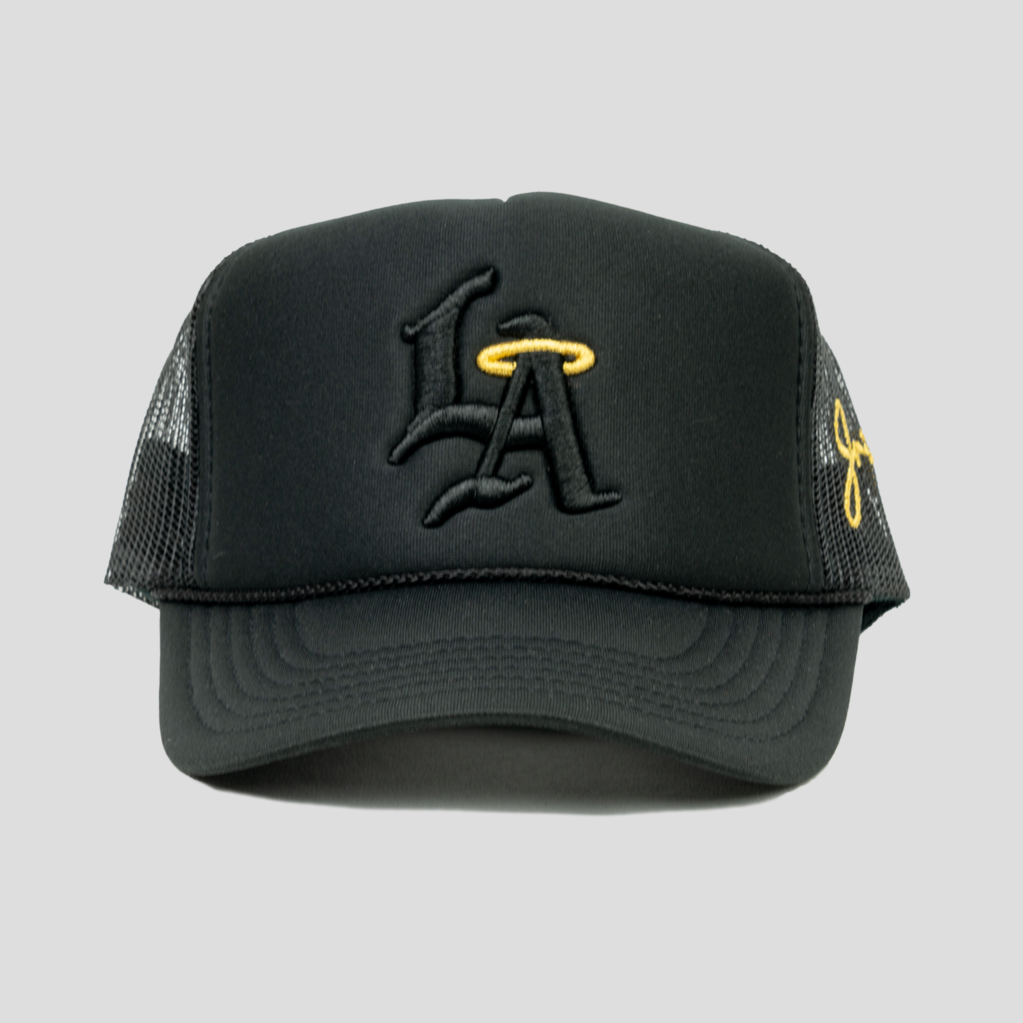 LA Halo Trucker Hat (BLACK/BLACK)