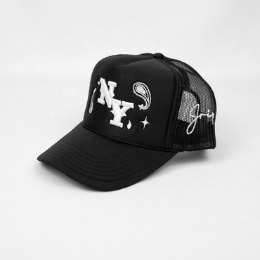 NY Paisley Trucker Hat (BLACK)