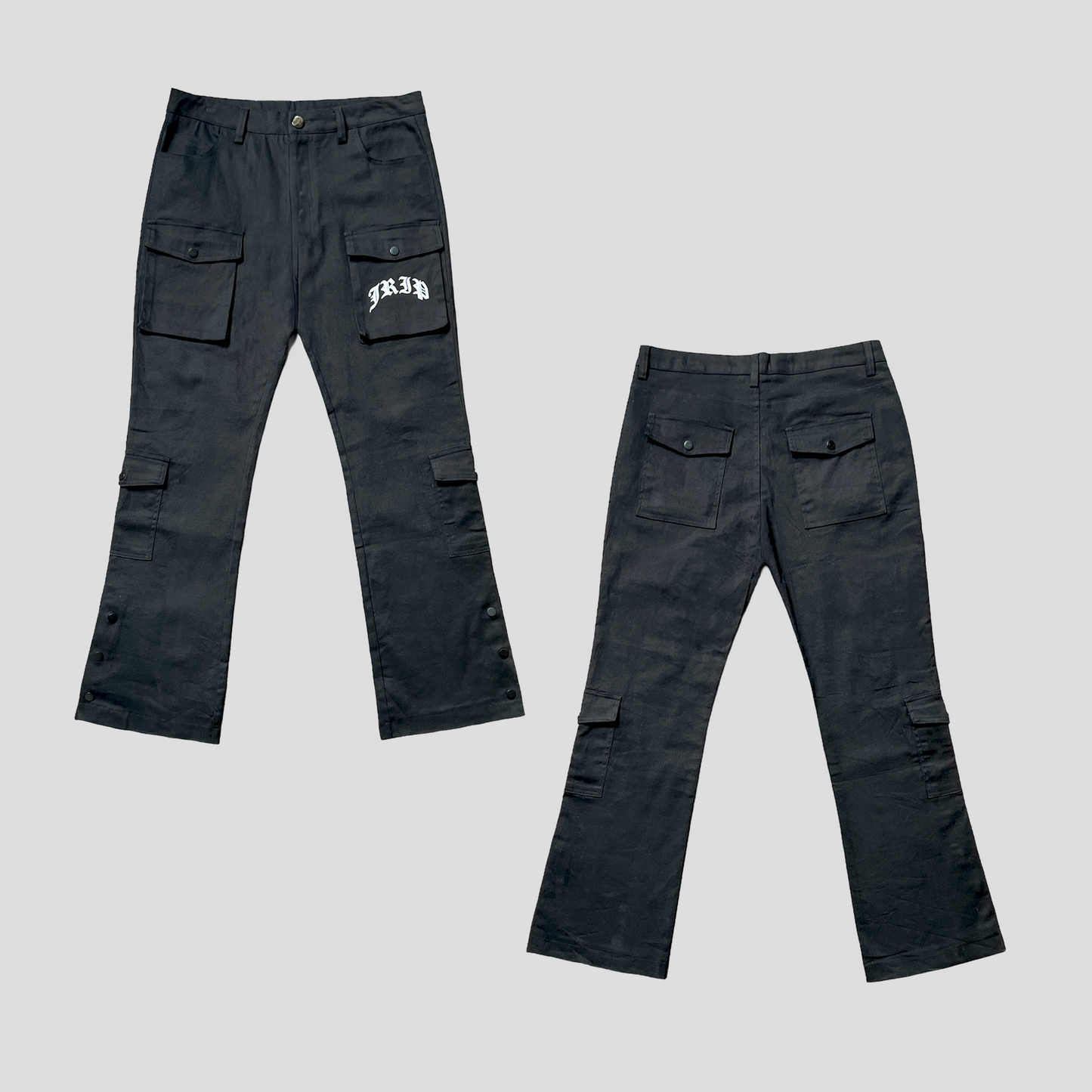 Jrip Button Snap Cargo Pants (BLACK)