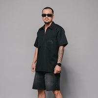 Dawg Quarter Zip Work Shirt (BLACK)