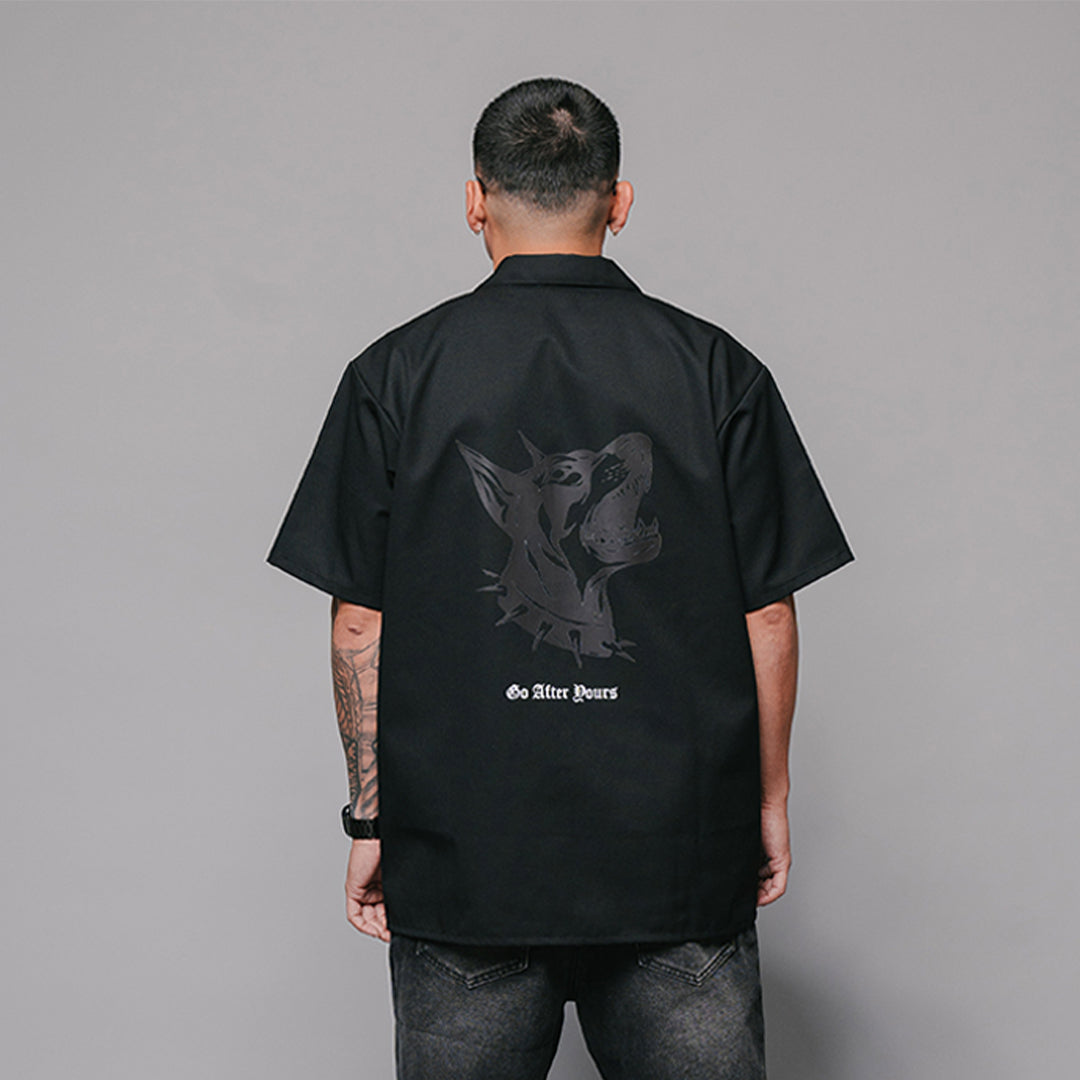 Dawg Quarter Zip Work Shirt (BLACK)