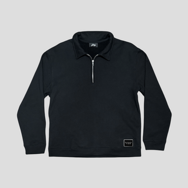 Quarter Zip Polo Long Sleeve (BLACK)