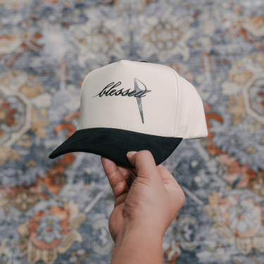 Blessed Snapback Hat (CREAM/BLACK CORDUROY)