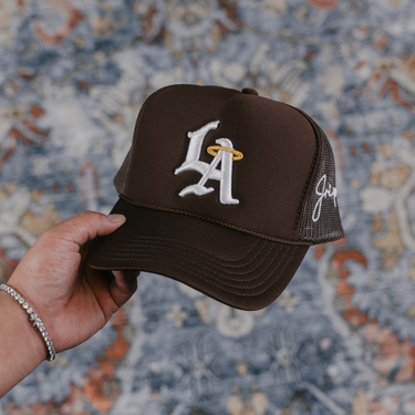 LA Halo Trucker Hat (BROWN)