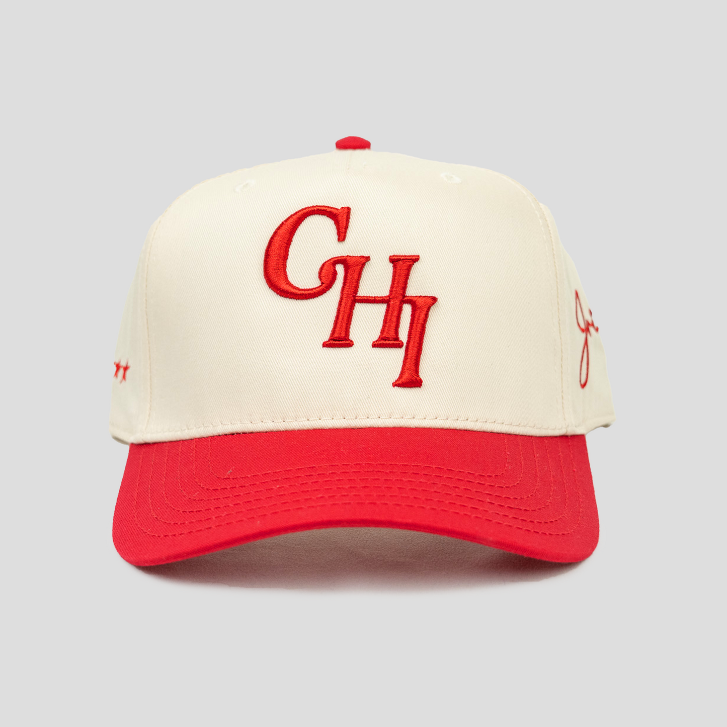 CHI-Town Snapback Hat (CREAM/RED)