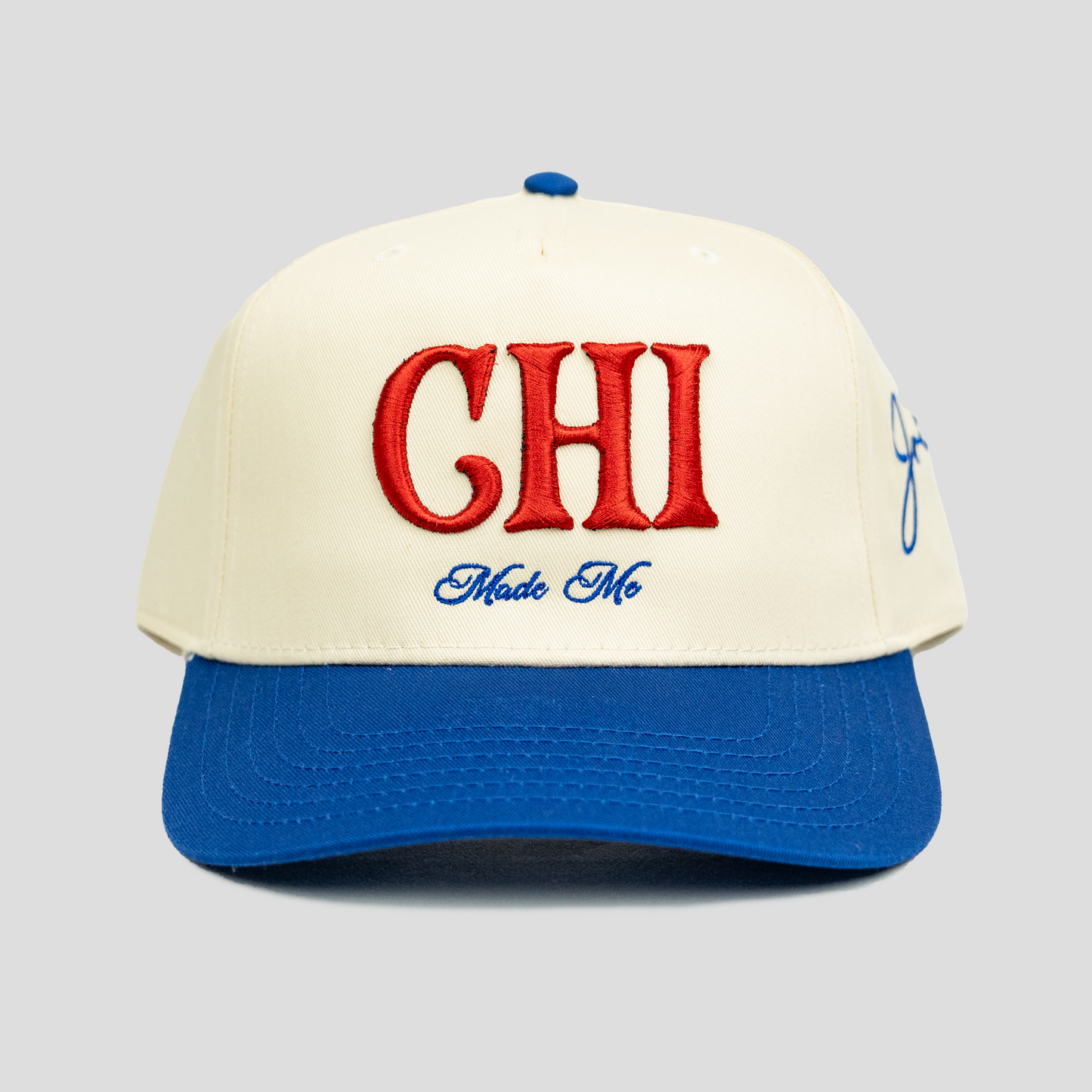 CHI Made Me Snapback Hat (CREAM/BLUE)