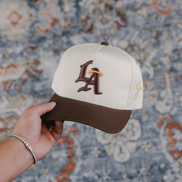 LA Halo Snapback Hat (CREAM/BROWN)