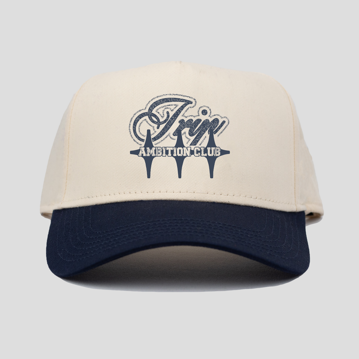 Limitless Snapback Hat (CREAM/NAVY BLUE)