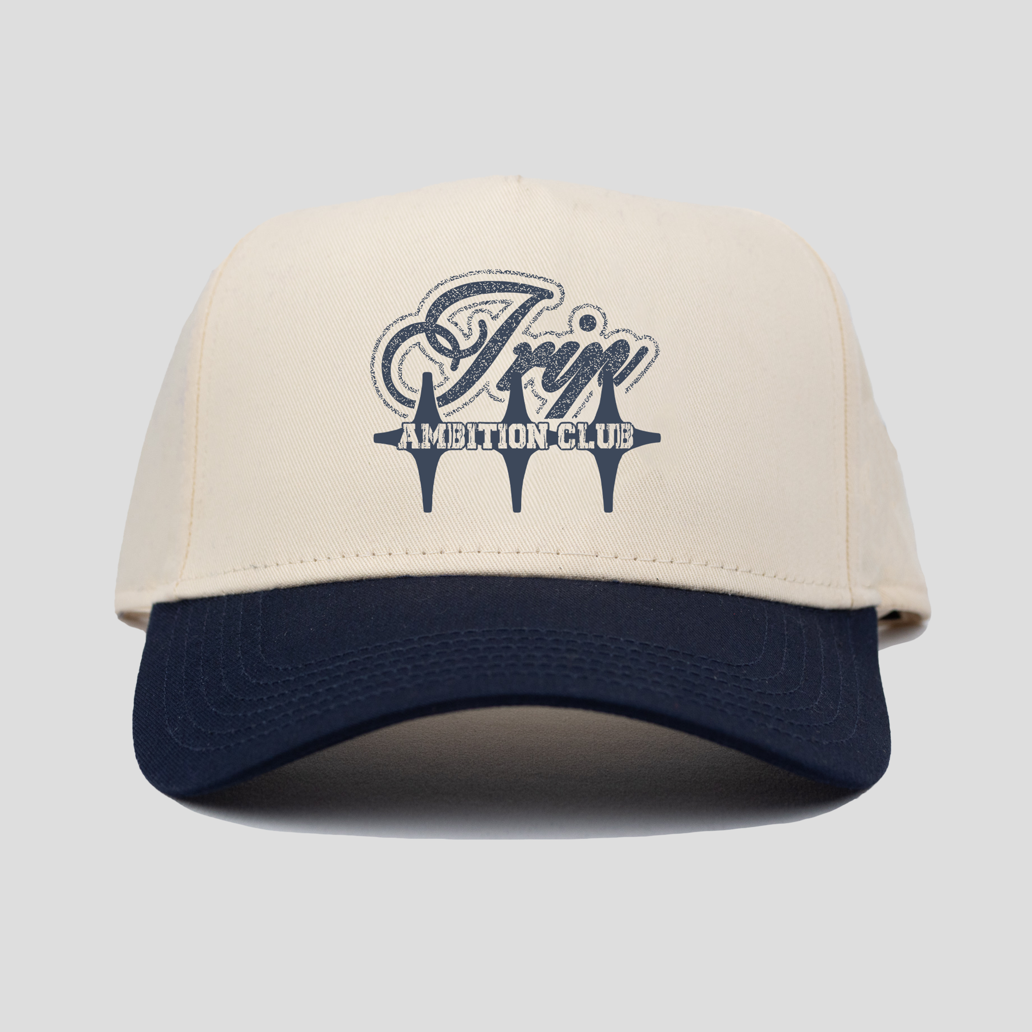 Limitless Snapback Hat (CREAM/NAVY BLUE)