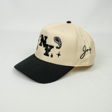 NY Paisley Snapback Hat (CREAM/BLACK)