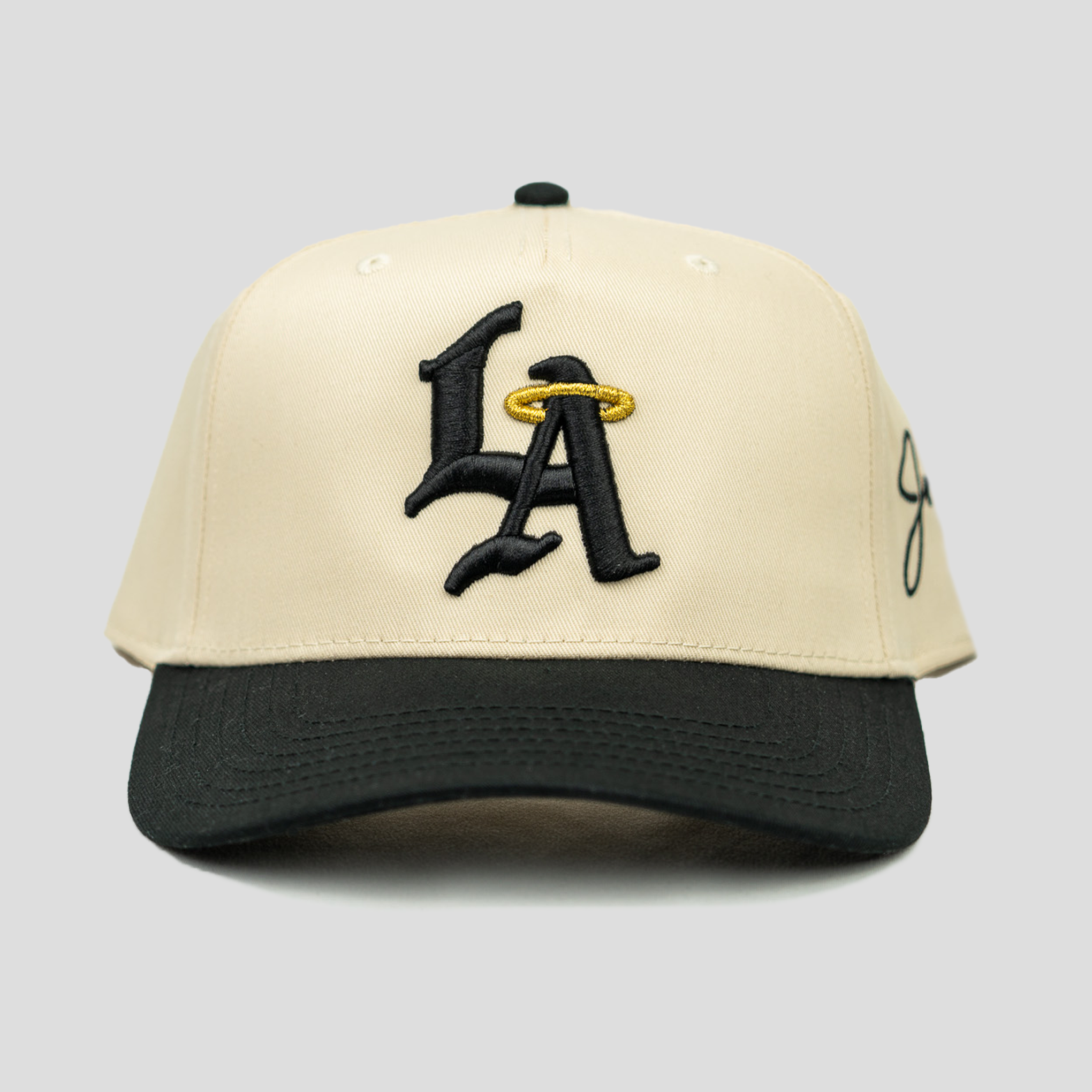 LA Halo Snapback Hat (CREAM/BLACK)