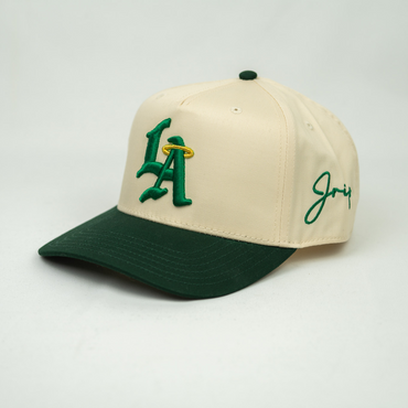 LA Halo Snapback Hat (CREAM/GREEN)