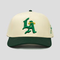 LA Halo Snapback Hat (CREAM/GREEN)