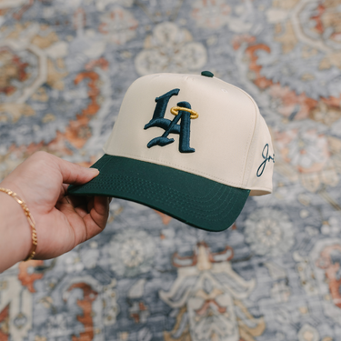 LA Halo Snapback Hat (CREAM/GREEN)