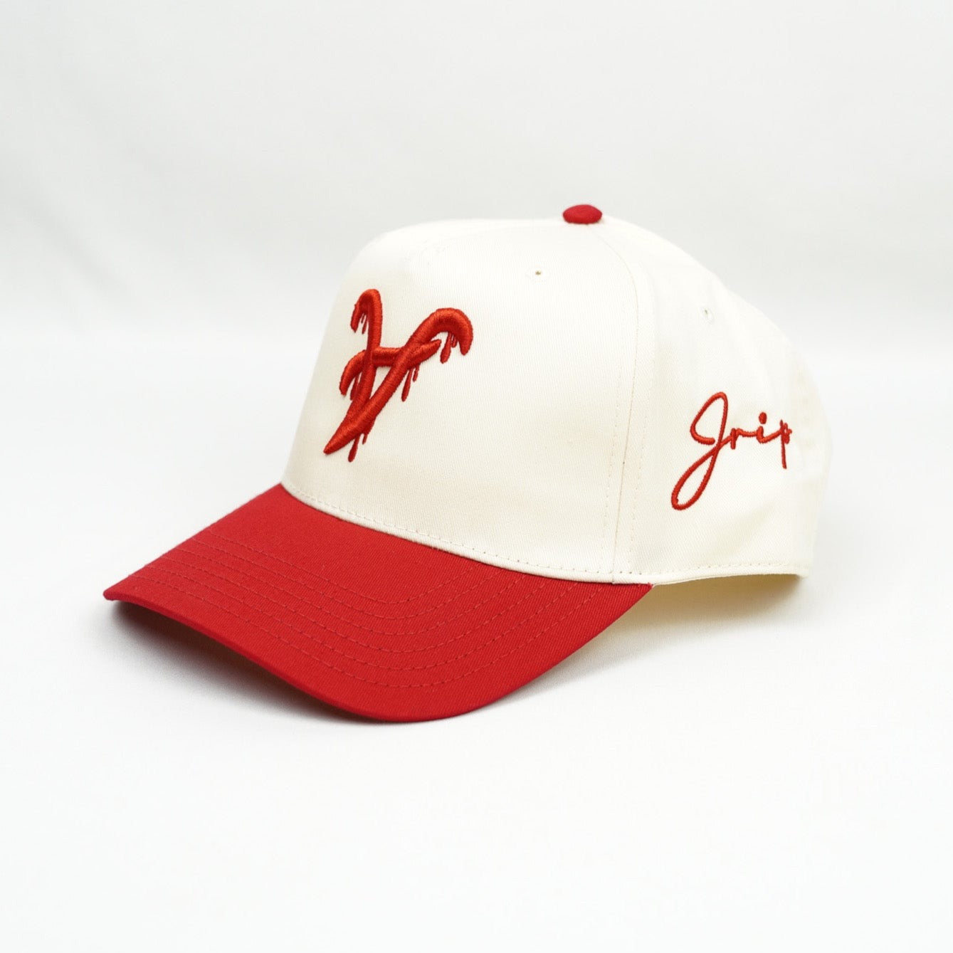 ATL Dripping Snapback Hat (CREAM/RED)