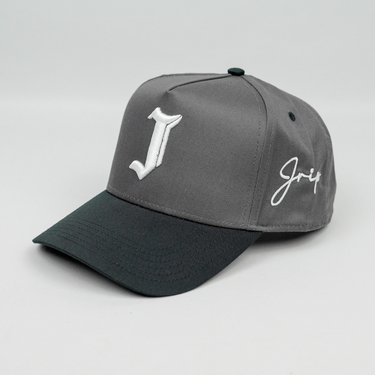 "J" Signature Snapback Hat (CHARCOAL/BLACK)