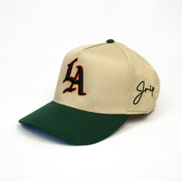 Jrip x LA Snapback Hat (KHAKI/DARK GREEN)