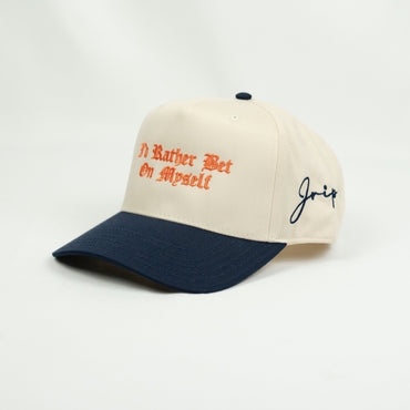 Bet On Myself V2 Snapback Hat (CREAM/NAVY BLUE)