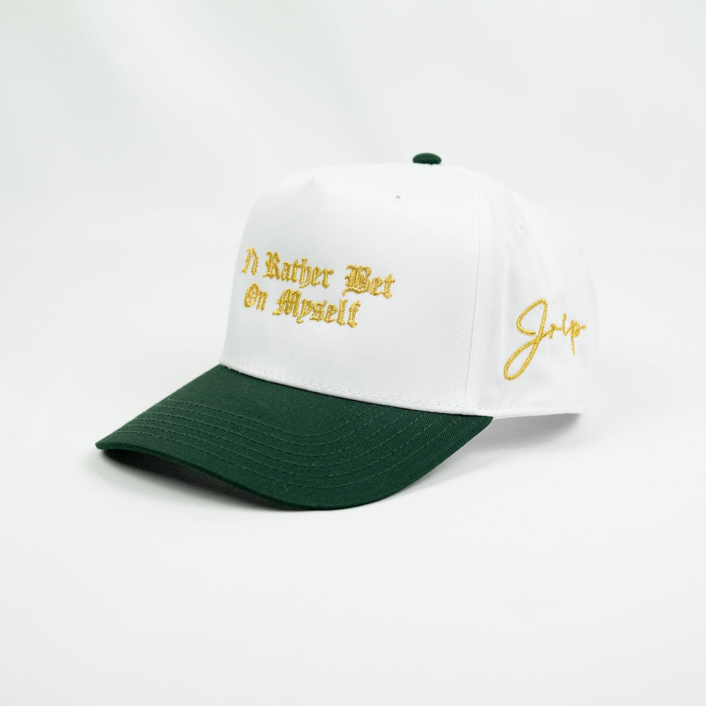 Bet On Myself V2 Snapback Hat (WHITE/GREEN)