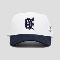 D-Town Dripping Snapback Hat (WHITE/NAVY TWO-TONE)