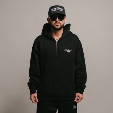 Just Remember Quarter Zip Hoodie (BLACK)