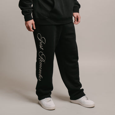 Just Remember Straight Leg Sweatpants (BLACK)