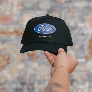 F_ck Your Excuses Snapback Hat (BLACK)