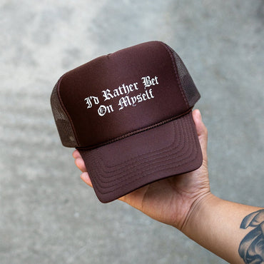 Bet On Myself Trucker Hat V2 (BROWN)