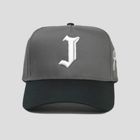 "J" Signature Snapback Hat (CHARCOAL/BLACK)