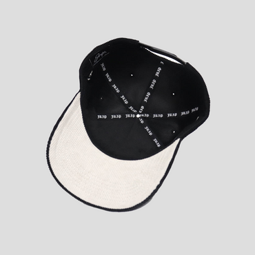 J Logo Premium Snapback Hat (BLACK CORDUROY)