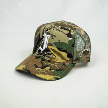 "J" Signature Structured Trucker Hat (CAMO)