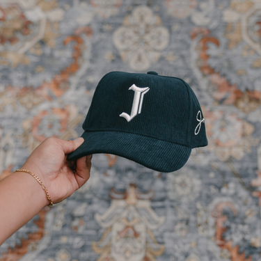 "J" Signature Snapback Hat (DARK GREEN CORDUROY)