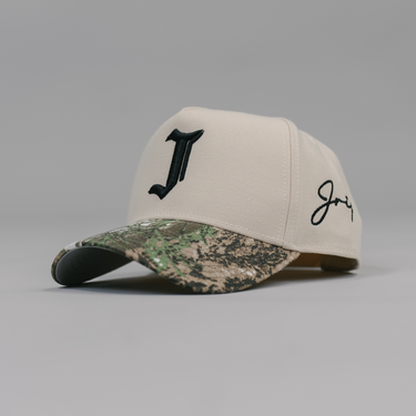 "J" Signature Snapback Hat (BEIGE/CAMO)