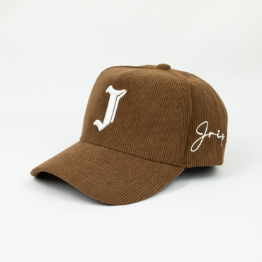 "J" Signature Snapback Hat (BROWN CORDUROY)