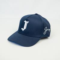 "J" Signature Snapback Hat (NAVY BLUE)