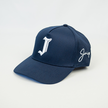 "J" Signature Snapback Hat (NAVY BLUE)