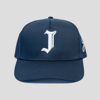 "J" Signature Snapback Hat (NAVY BLUE)