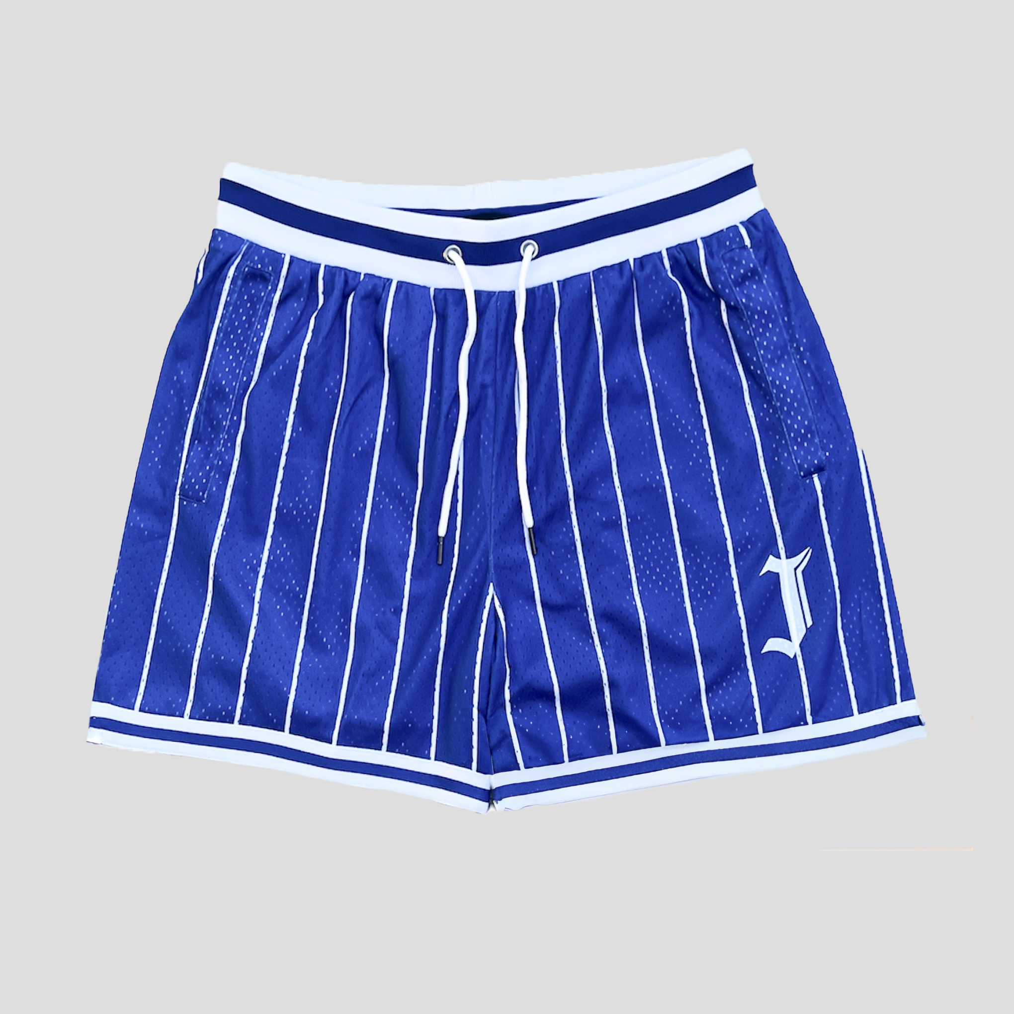 J Pinstripe Mesh Shorts (BLUE)