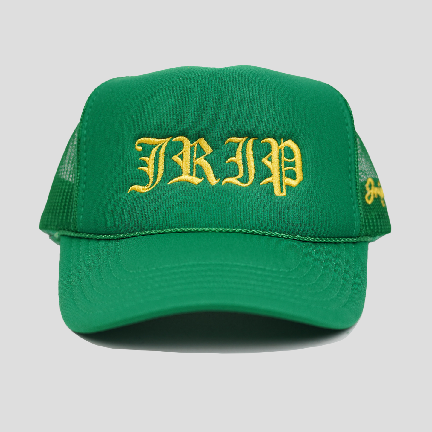 Jrip Script Trucker Hat (KELLY GREEN)