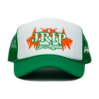 JRIP LA Dripping Stars Trucker Hat (TWO-TONE/KELLY GREEN)