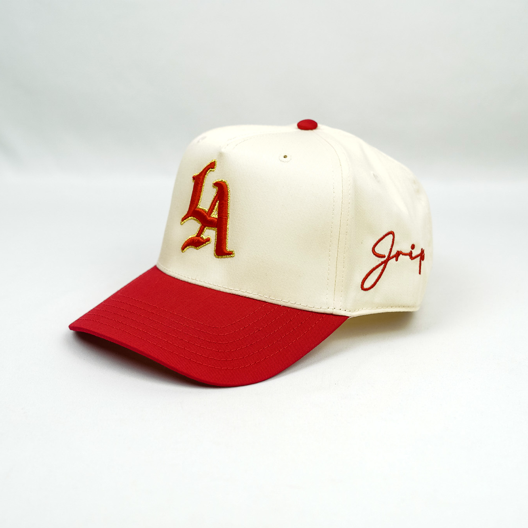 Jrip x LA Snapback Hat (CREAM/RED)