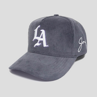 LA Premium Snapback Hat (GREY CORDUROY)