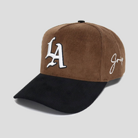 LA Premium Snapback Hat (MOCHA/BLACK CORDUROY)