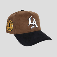 LA Premium Snapback Hat (MOCHA/BLACK CORDUROY)