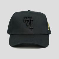 LA Dripping Snapback Hat (BLACK/BLACK)