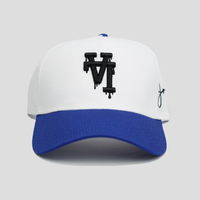 LA Dripping Snapback Hat (WHITE/BLUE/BLACK)